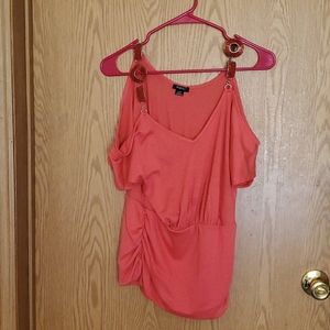 Pink off shoulder top.